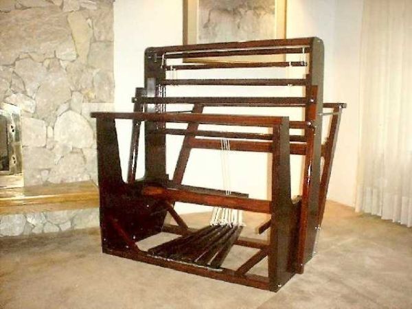 Weaving loom designed and built by Roger Hayward for use by his wife Betty, ca. 1930s.