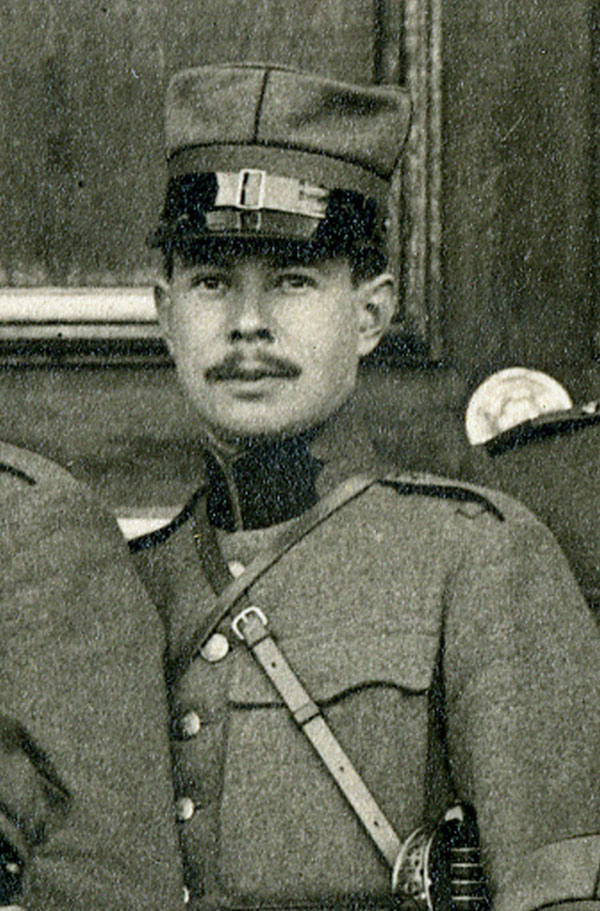 Fritz Marti, ca. 1915. Image extracted from a group photograph of Marti's Swiss military unit.