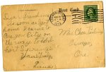Una tarjeta postal de Linus Pauling a su abuela, 1912.