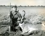 Eugene Starr hunting at Upper Gauno Creek, Oregon. October 1942.