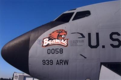 United States Air Force jet with OSU Beavers logo, ca. 2000s.