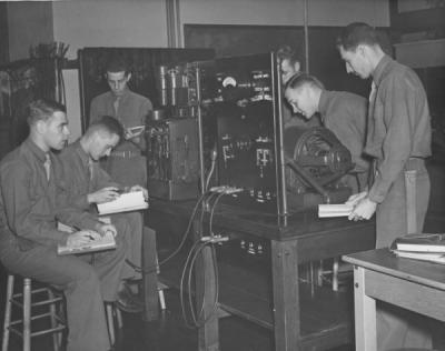 Army Specialized Training Program (ASTP) students studying electrical engineering, 1943.