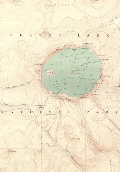 Map of Crater Lake National Park, 1903.