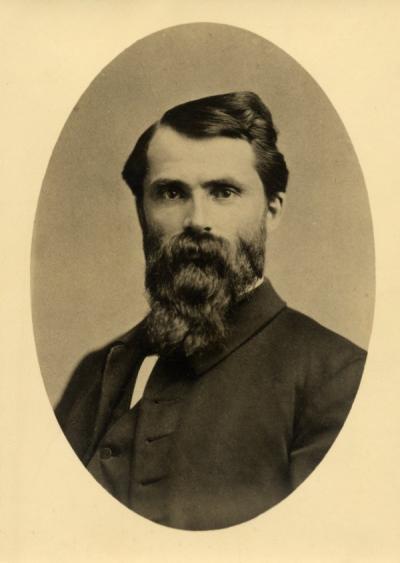 <p>President William A. Finley, ca. 1870. Finley was the first president of Corvallis College from 1865-1872. Finley was a Methodist minister who helped alter the reputation of Corvallis College from a "pioneer high school"</p><p>				to a higher education institution.</p>