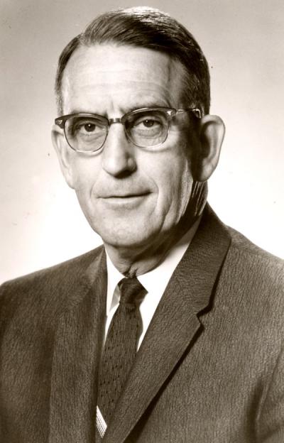 Dan Williams Poling, ca 1960s. Poling was the Dean of Men from 1947-1970. The Dan Poling Service Award recognizes those who have dedicated an extensive amount of volunteer work to Oregon State University.