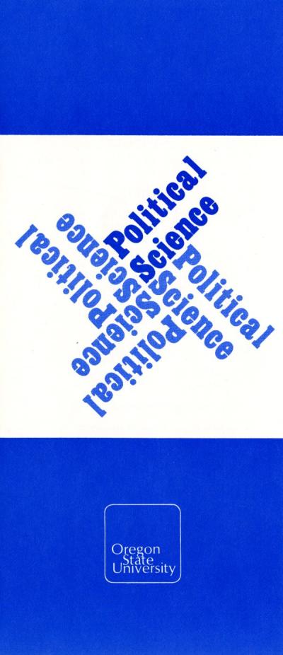 Cover of a Political Science Department brochure, ca 1980s.