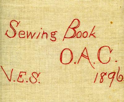 Cover of the Virginia Esther Simmons' sewing book, ca. 1896.
