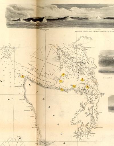 Segment of a map of the Puget Sound, Washington, 1855.