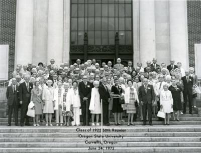 Fiftieth reunion of the Class of 1922. Ralph L. York is located in the second row, seventh from left.