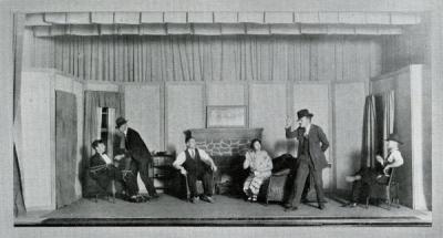 Oregon State Agricultural College production of a short one-act play, "The Man in the Bowler Hat," 1927.