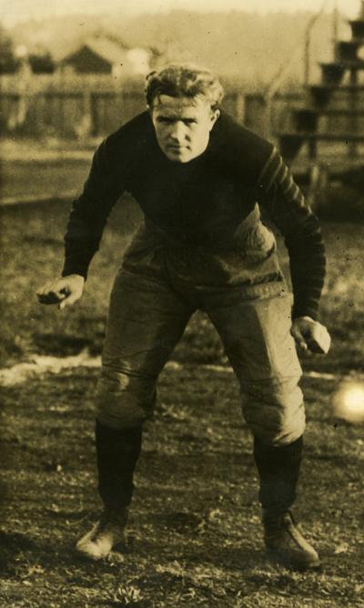 Charles Burton Winne, shown as a member of the Oregon Agricultural College football team. Winne graduated from OAC in 1924.
