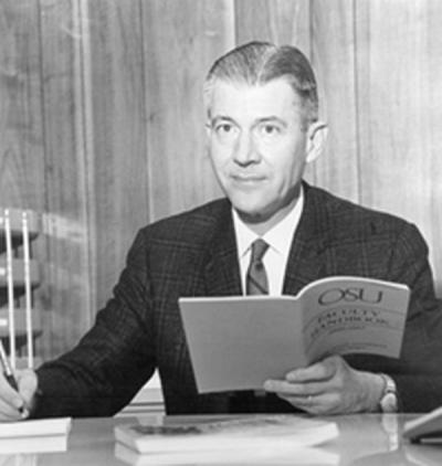 Dean of Faculty David Nicodemus, 1966. Nicodemus, a Physics Professor and Administrator, served as the Dean of Faculty from 1966 until 1985, when the functions of the Dean of Faculty Office shifted to the newly created Office of the Provost and Vice President for Academic Affairs.