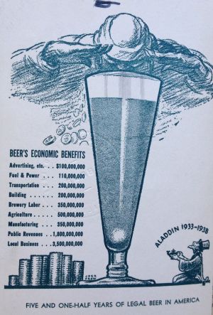 Infographic touting the economic benefits of beer, 1938.