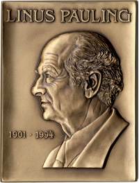 The Linus Pauling Legacy Award medal.