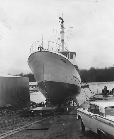 Launching of the <em>Acona</em>, 1961