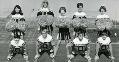 Cheer Squad at Parker Stadium, 1969