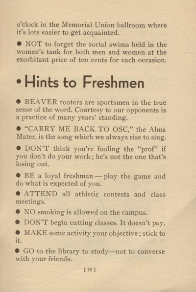 Hints to Freshmen