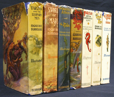 Seven first edition novels from Edgar Rice Burroughs.