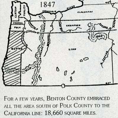 Map of 1847 Oregon Counties