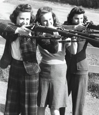 WWII Coeds with Rifles