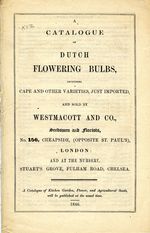 A Catalogue of Dutch Flowering Bulbs. 1846.