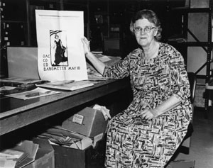 Harriet Moore, the first Oregon State University Archivist, 1965.
